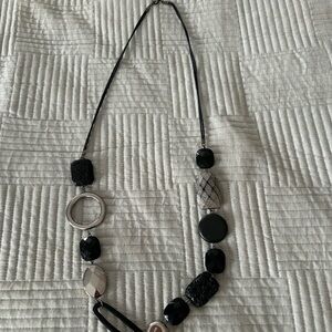 Elegant Black and Silver Necklace